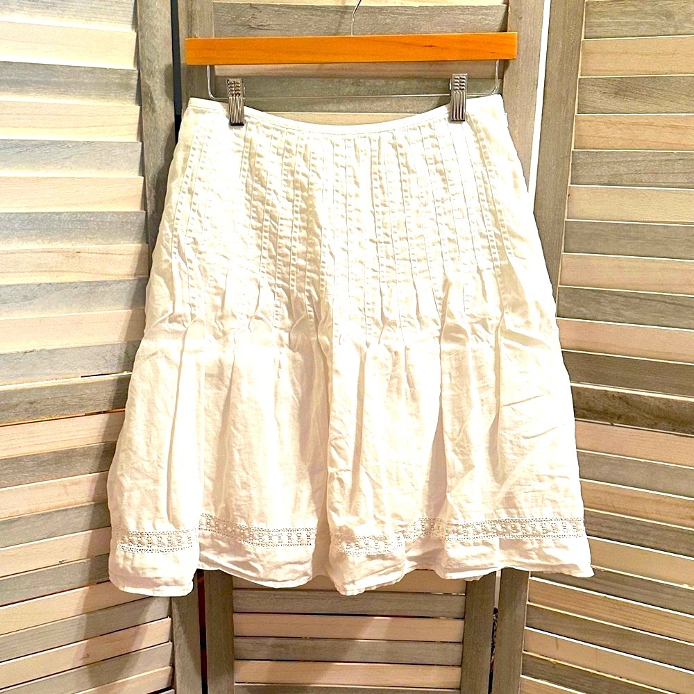 Boden White cotton fully lined Skirt